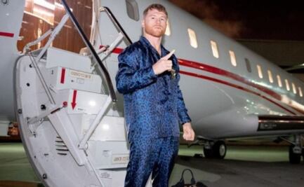 Canelo Álvarez porta lujosa pijama en su llegada a Las Vegas para enfrentar a Caleb Plant