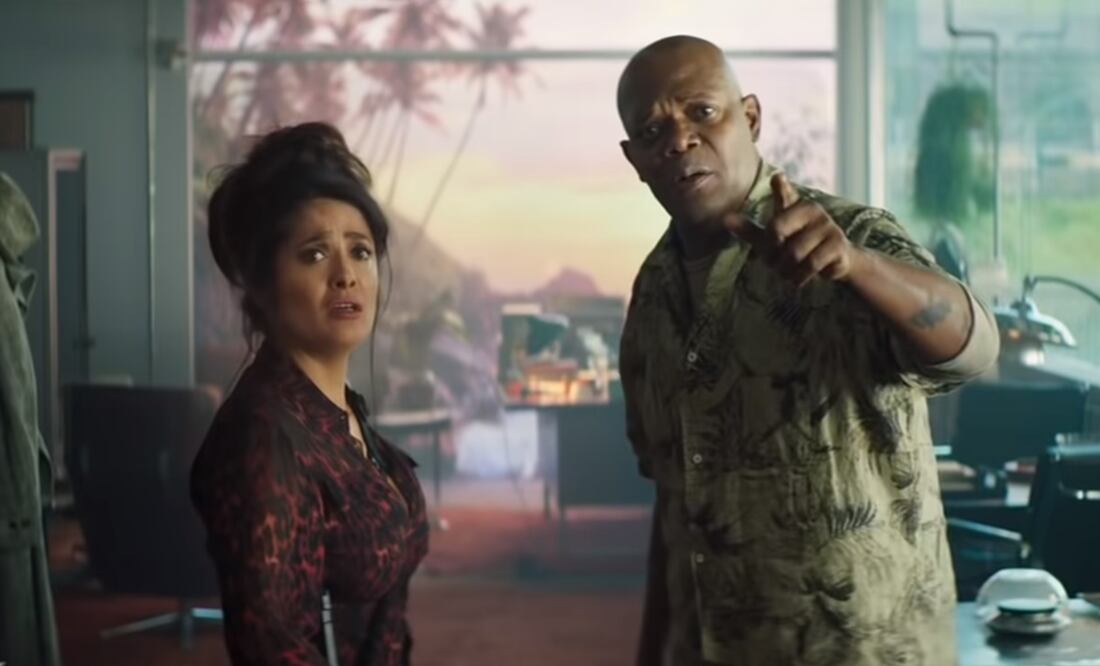 Salma Hayek y Samuel L. Jackson. Foto:
