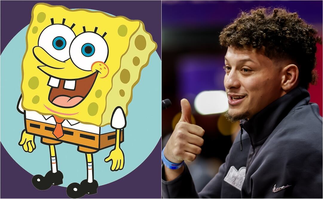 Patrick Mahomes gran seguidor de Bob Esponja. FOTO: ESPECIAL