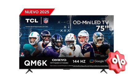 Pantalla TCL de 75” con 32% de descuento: ideal para ver la Semana 8 de la NFL