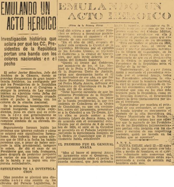 El origen de la banda presidencial