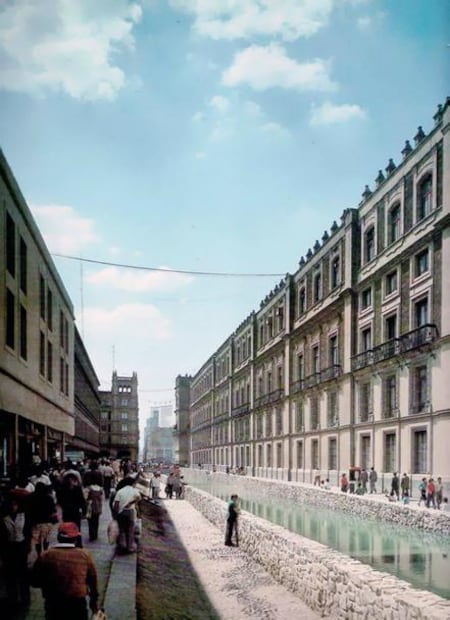 Cuando había canoas en el Centro Histórico