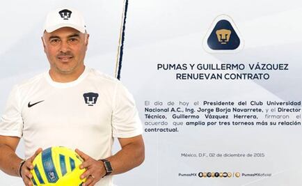 Memo Vázquez renueva con los Pumas