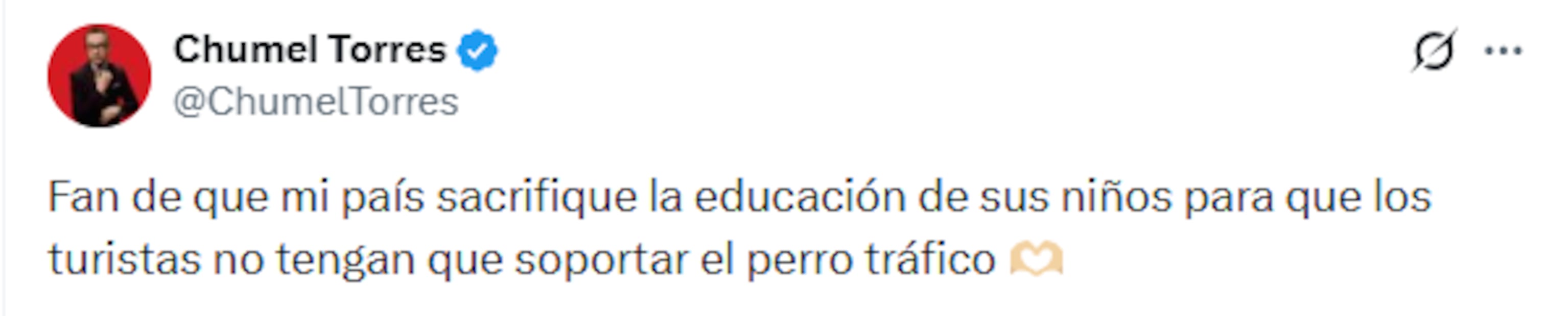 Comentario de Chumel Torres sobre adelanto al cierre del ciclo escolar 2025-2026. Foto: X