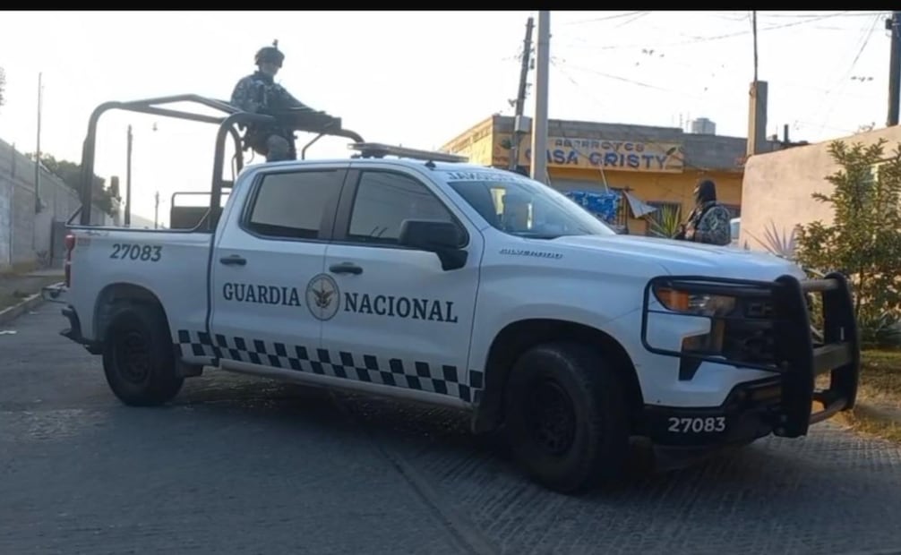 Elementos de la Guardia Nacional llegan a la zona del homicidio (31/12/2025). Foto: Especial