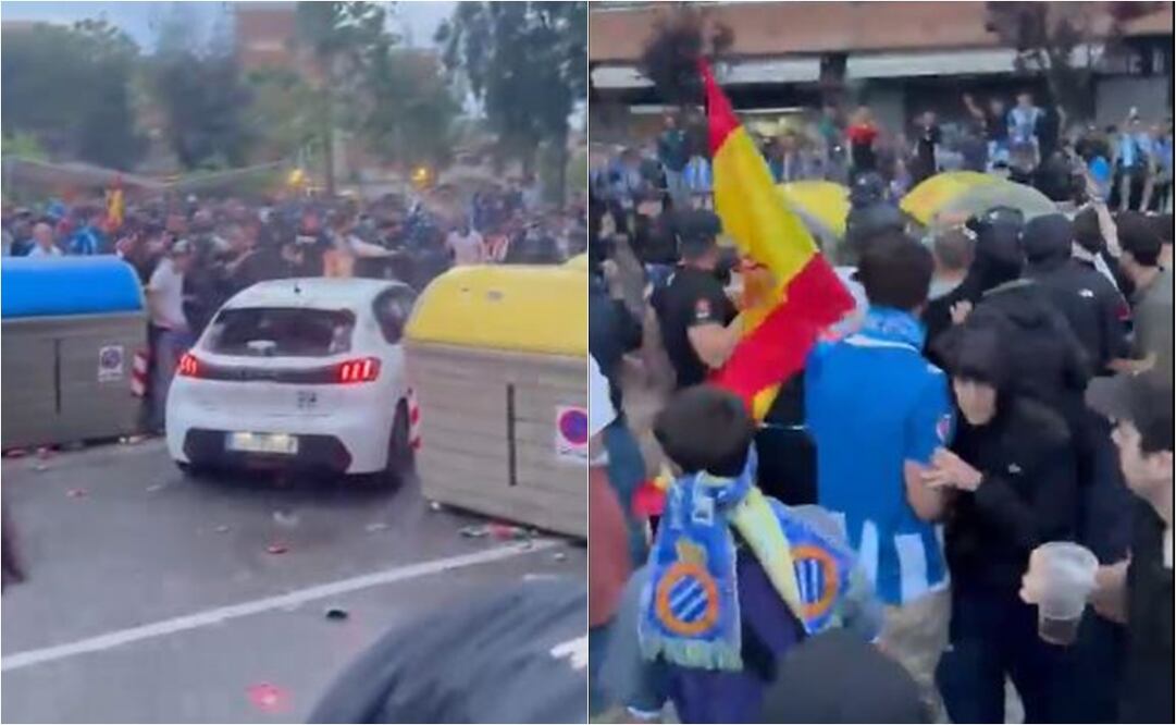 Atropello masivo previo al Espanyol vs Barcelona. FOTO: Capturas de video