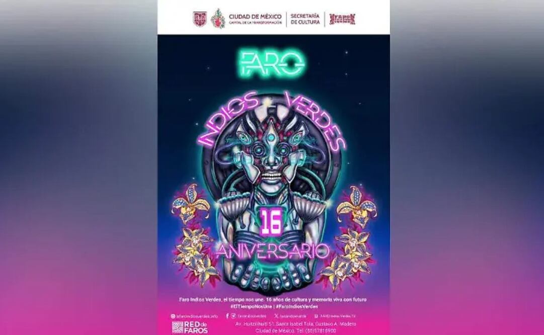Secretaría de Cultura invita al 16 aniversario del FARO Indios Verdes.
Foto: Especial.