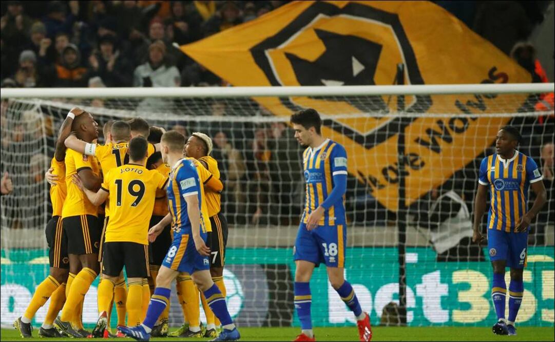 Jugadores Wolverhampton celebrando. Foto: Reuters