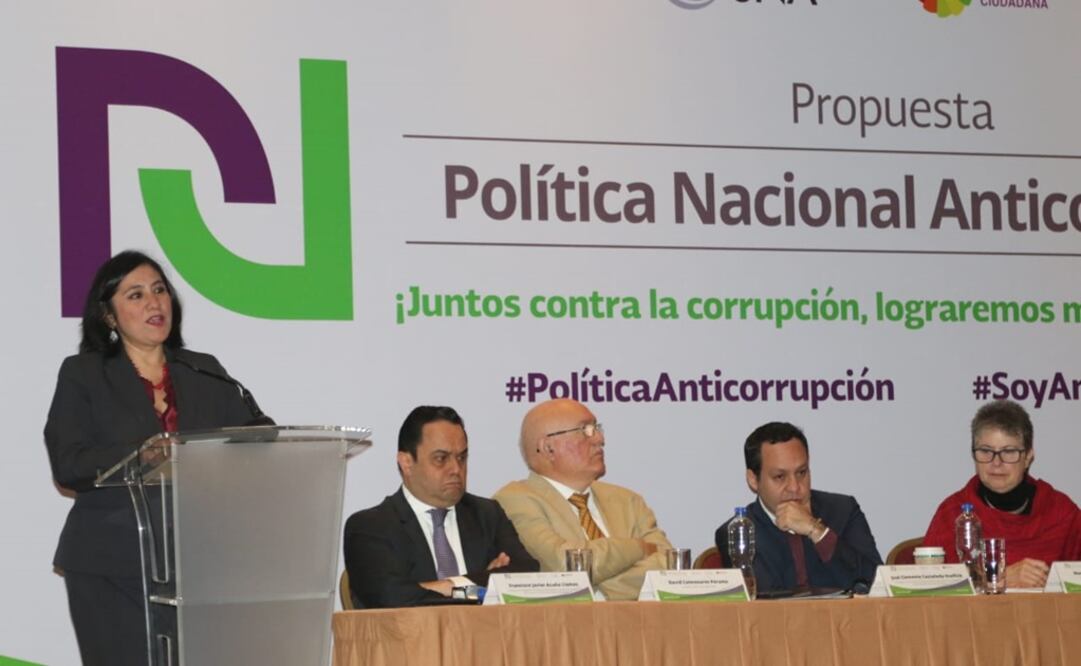 Irma Eréndira Sandoval, titular de la Secretaria de la Función Pública, en la presentación de la propuesta de la Política Nacional Anticorrupción (CARLOS MEJÍA. EL UNIVERSAL)