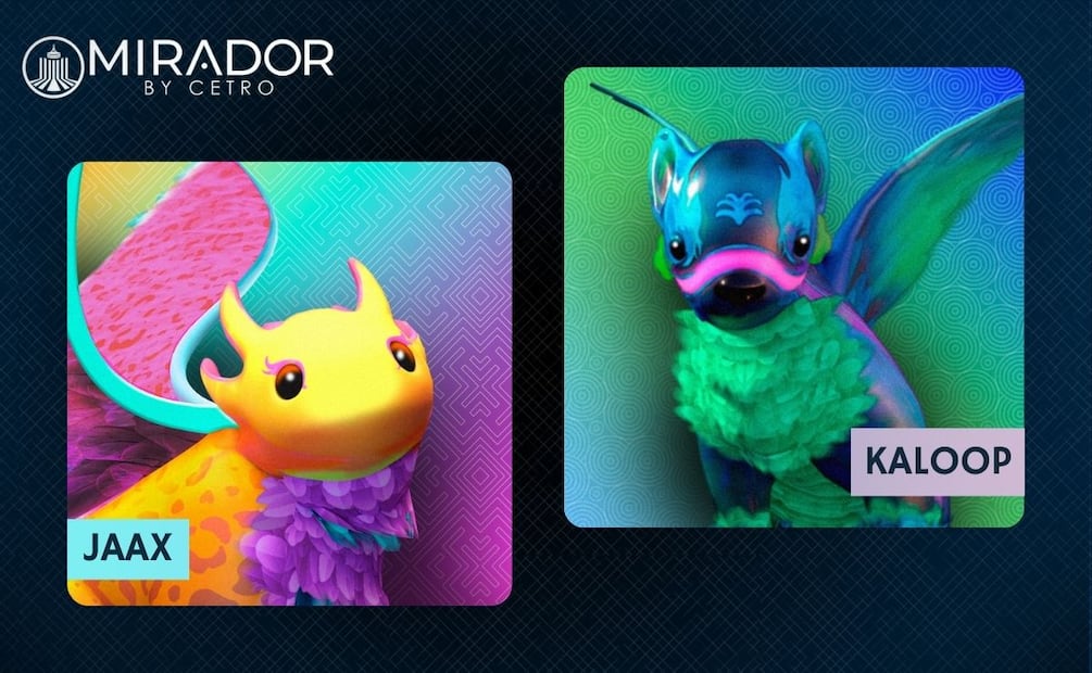 Jaax y Kaloop son los dos guías virtuales del recorrido en Mirador by CETRO inspirados en los nahuales y los alebrijes. | Imagen: especial.