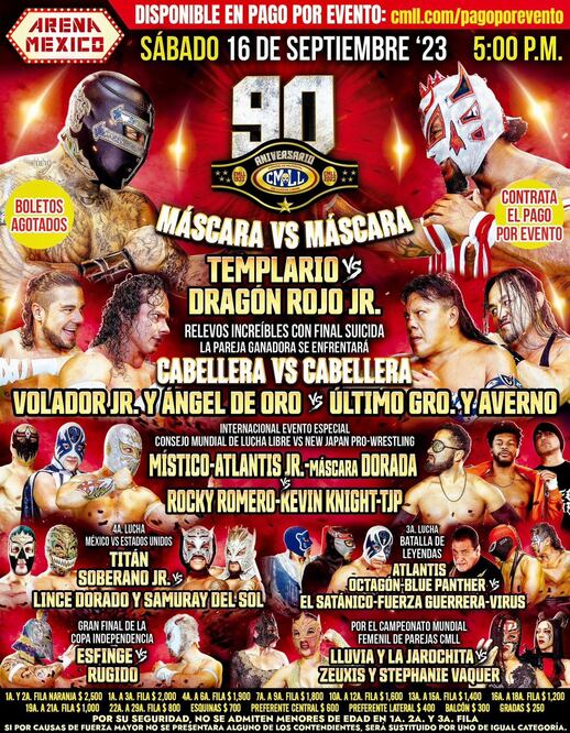 Leyendas de la Lucha Libre estarán presentes en el 90 aniversario de la CMLL / Foto: Especiales