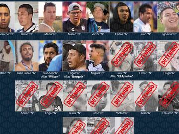 Uno por uno, los 14 agresores que faltan por detener de la golpiza en el estadio Corregidora