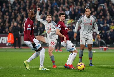 West Ham y Liverpool empatan por la mínima
