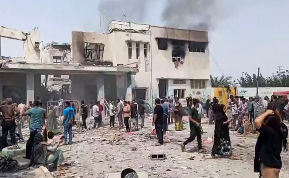 Captura del video de los momentos posteriores al bombardeo en Irán. Foto: EFE.