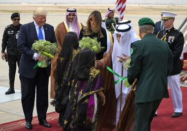 Donald Trump llega a Arabia Saudita
