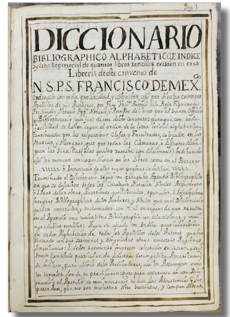Portada del Catálogo de la Biblioteca del Convento de San Francisco de México. Foto: Oficios del libro en el México virreinal.