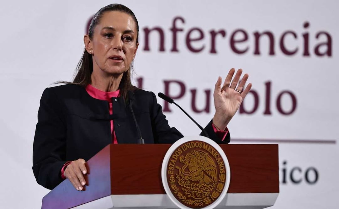 Claudia Sheinbaum, presidenta de México, durante la mañanera del 31 de marzo del 2025. Foto: Berenice Fregoso / EL UNIVERSAL