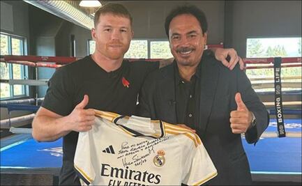 Canelo Álvarez recibe visita y regalo por parte de Hugo Sánchez