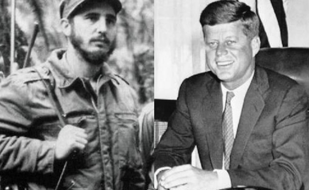Fidel Castro, líder de la revolución cubana y John Kennedy, presidente de EU entre 1961 y 1963, ambos símbolos de la Guerra Fría. Foto: Archivo EL UNIVERSAL 