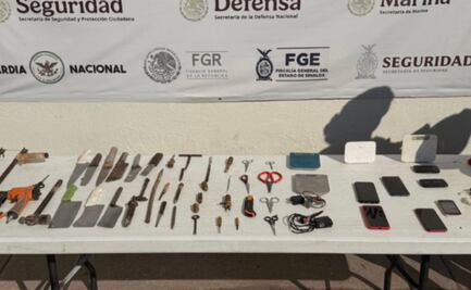 Realizan nuevo operativo en penal de Culiacán; decomisan 52 puntas de fabricación casera, una pistola de clavos, celulares y módems de internet