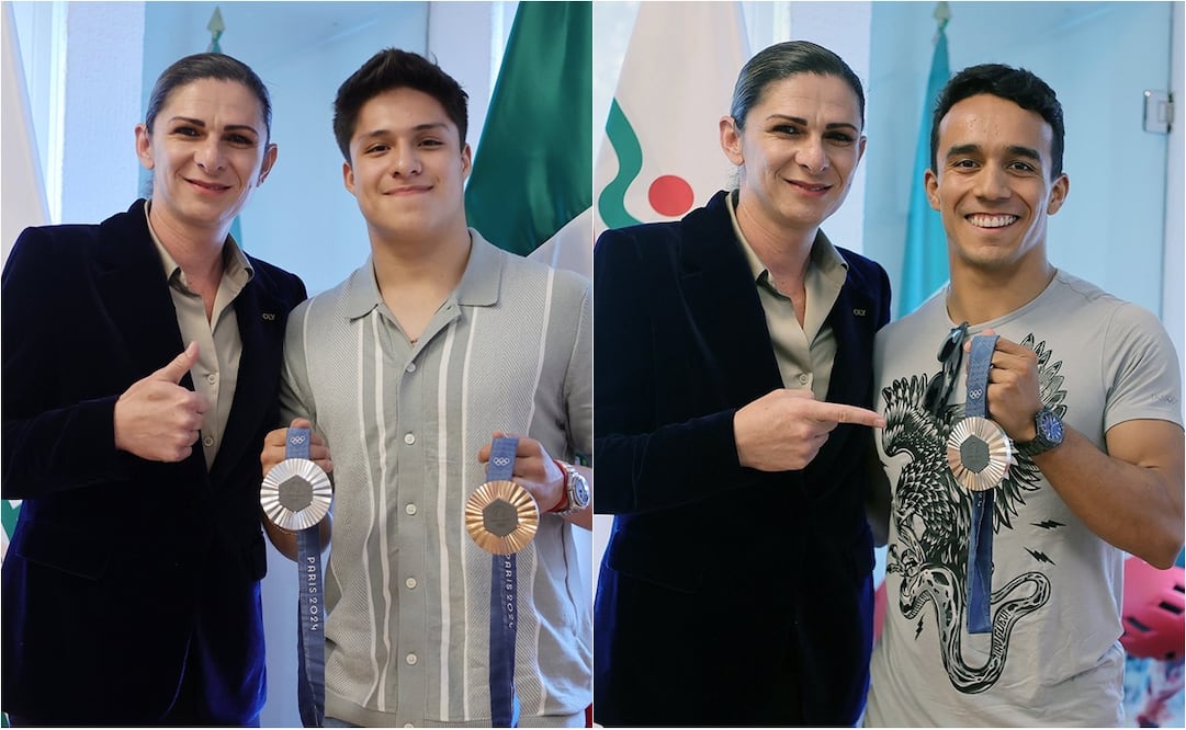 FOTO: @CONADE / Ana Guevara con Osmar Olvera y Juan Celaya