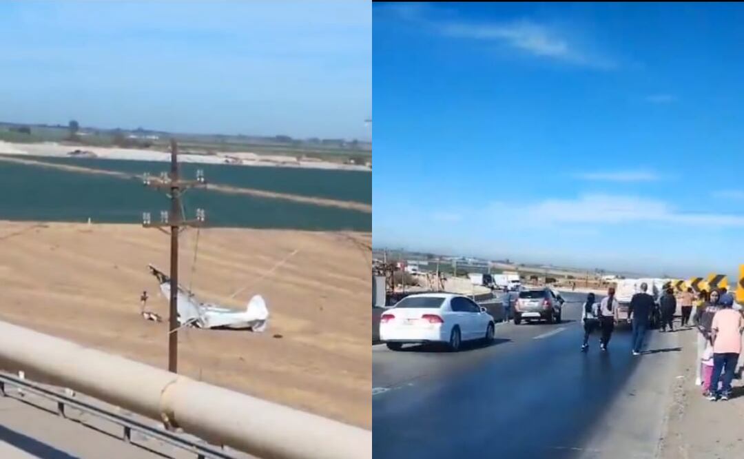 La caída de la avioneta fue reportado al número de emergencias en Baja California (07/02/2025). Foto: Captura de video