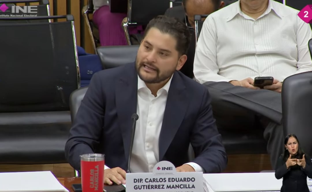 Carlos Gutiérrrez Mancilla, diputado del PRI, en la sesión del Consejo General del INE. Foto: Captura de pantalla