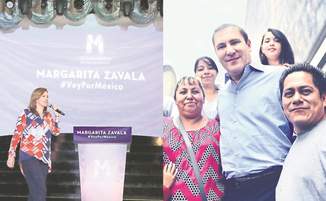 Margarita Zavala encabezó ayer la reunión “Diálogos sobre la situación de las mujeres en el Estado de México” en el municipio de Naucalpan; Rafael Moreno Valle estuvo en Toluca en el Teatro Morelos en un encuentro con panistas. (CORTESÍA)