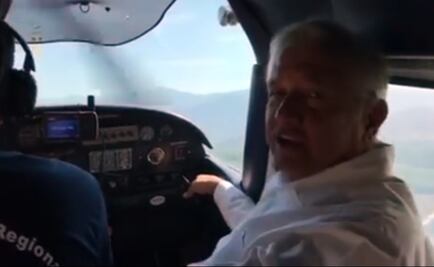 AMLO viaja otra vez en avioneta, ahora a La Yesca