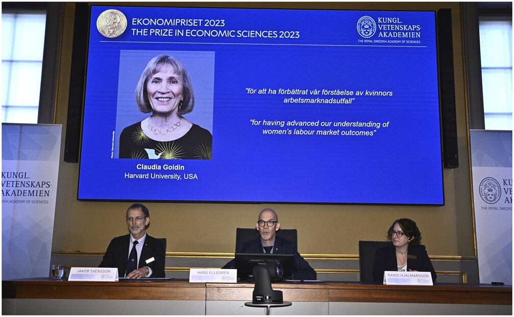 La estadounidense Claudia Goldin, premiada con el Nobel de Economía. Foto: AP