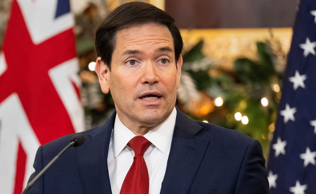 El secretario de Estado de EE. UU., Marco Rubio, pronuncia un discurso durante una conferencia de prensa previa a las Consultas Ministeriales Australia-EE. UU. (AUSMIN), junto con el secretario de Defensa estadounidense, Hegseth; el viceprimer ministro y ministro de Defensa australiano, Marles; y el ministro de Asuntos Exteriores australiano, Wong, en el Departamento de Estado de EE. UU., en Washington, D. C., EE. UU., el 8 de diciembre de 2025. El año 2025 marca el 40.º aniversario de esta reunión clave de defensa y política exterior, centrada en la defensa y la seguridad, las tecnologías emergentes y la resiliencia económica. Foto: EFE