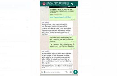Ventilan pleito en WhatsApp entre diputados de Morena por Ley Antitabaco