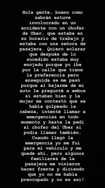 Federico Viñas da su versión tras percance en su vehículo