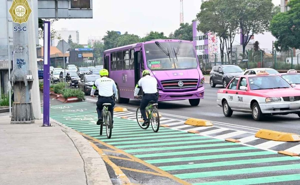 El objetivo de dicho despliegue en la ciclovía La Gran Tenochtitlán es salvaguardar la integridad de los ciclistas y el correcto uso de la vialidad. | Foto: Especial.