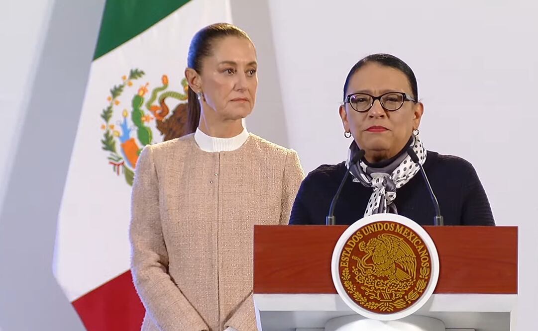 Rosa Icela Rodríguez, secretaria de Gobernación, explica la tómbola de insaculación llevada a cabo en el Senado. Foto: captura de pantalla