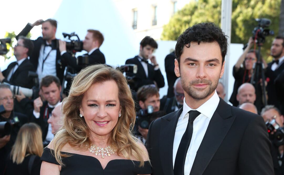 Caroline Scheufele y Aidan Turner. La co-presidenta de Chopard desfiló por la alfombra roja junto al actor irlandés.