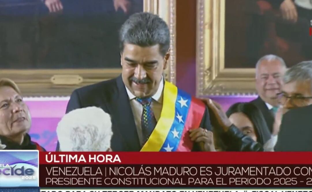 Nicolás Maduro juramentó como presidente de Venezuela para un tercer mandato. Foto: captura de pantalla