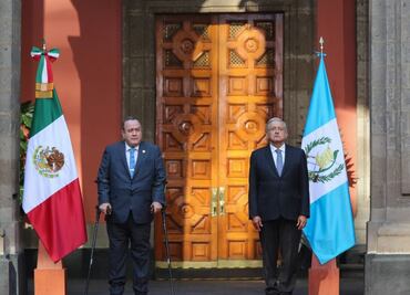 AMLO recibe al presidente de Guatemala en Palacio Nacional
