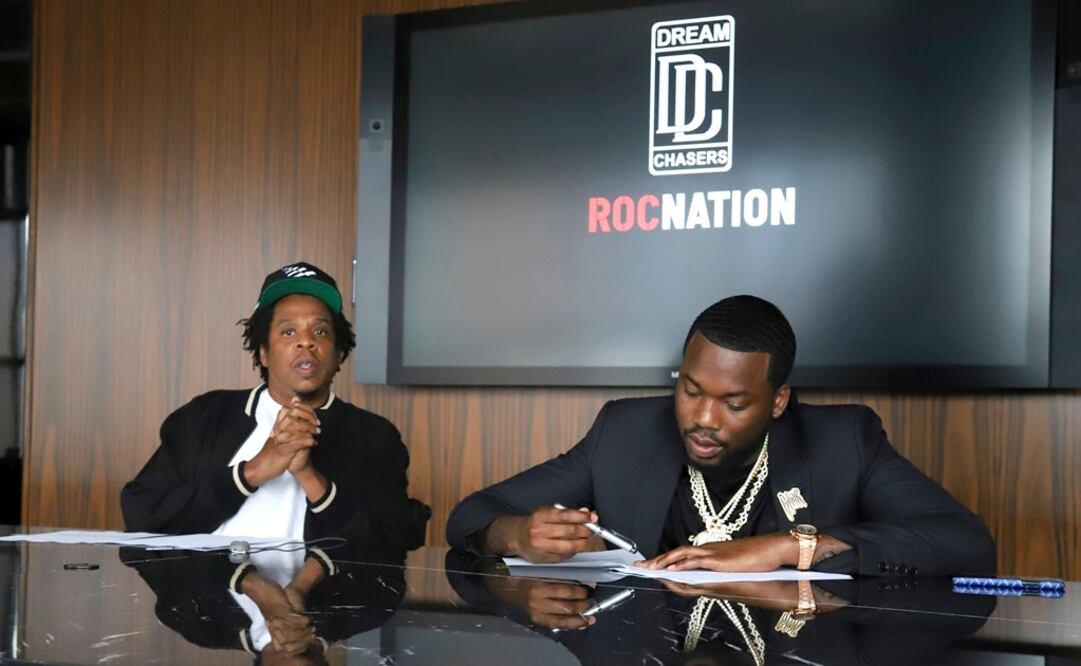 Jay-Z y Meek Mill firman acuerdo. Foto: AP