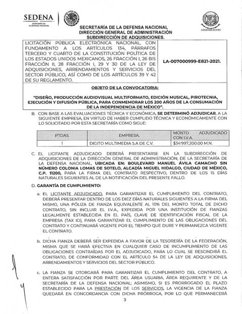 Desembolsa Sedena casi 35 mdp para festejar Independencia