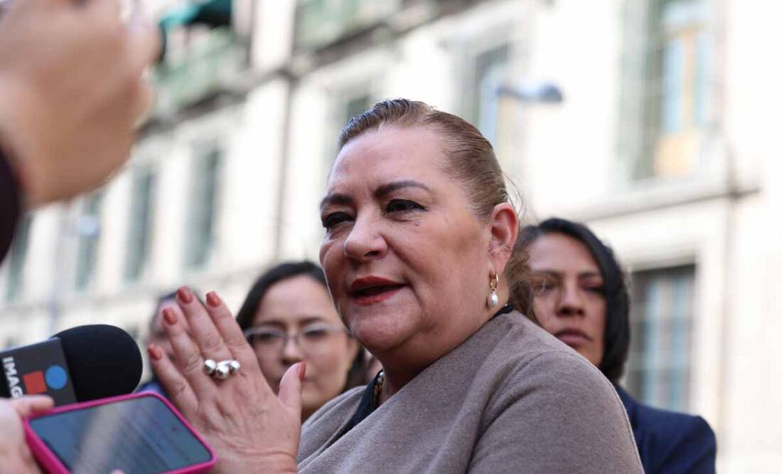 Guadalupe Taddei tras la reunión en Palacio Nacional con Claudia Sheinbaum. Foto: Diego Simón Sánchez/EL UNIVERSAL