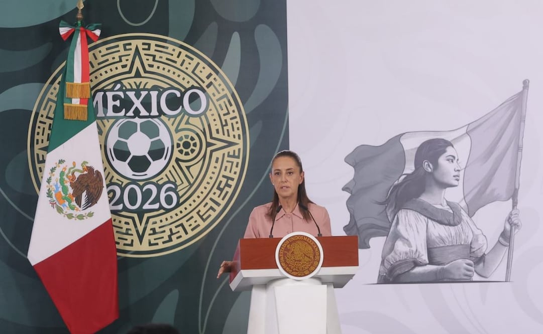 La presidenta Claudia Sheinbaum en la “Mañanera del Pueblo” del jueves 11 de junio de 2026 en Palacio Nacional. Foto: Gabriel Pano/ EL UNIVERSAL
