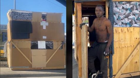 Viral: Hombre construye "casa de cartón” para vivir en los Ángeles