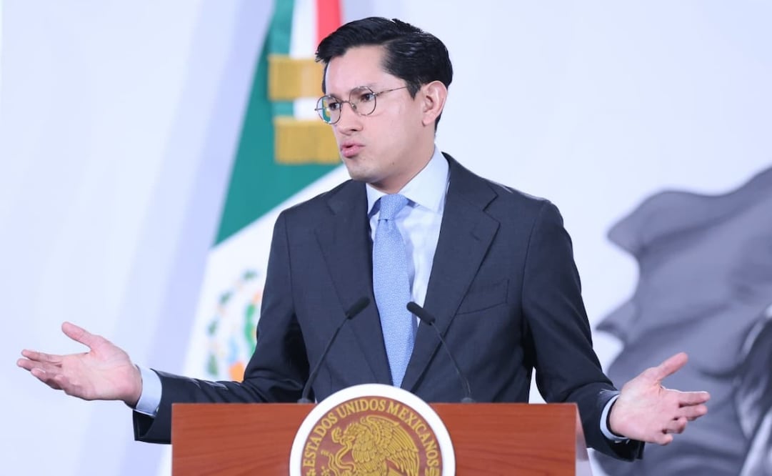 El canciller Roberto Velasco durante la “Mañanera del Pueblo” en Palacio Nacional el pasado 19 de mayo de 2026. Foto: Luis Camacho/ EL UNIVERSAL