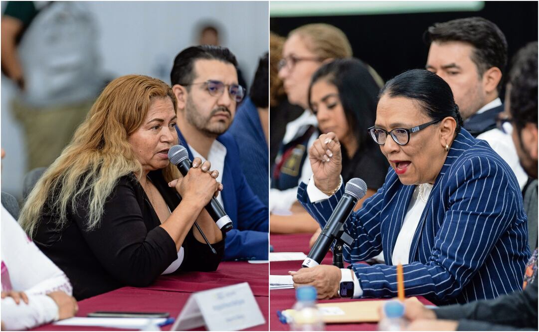 Ceci Patricia Flores Armenta, fundadora y líder del colectivo Madres Buscadoras de Sonora, exigió a la Secretaría de Gobernación que exhorte a la presidenta de la CNDH a presentar su renuncia. Fotos: Hugo Salvador / EL UNIVERSAL