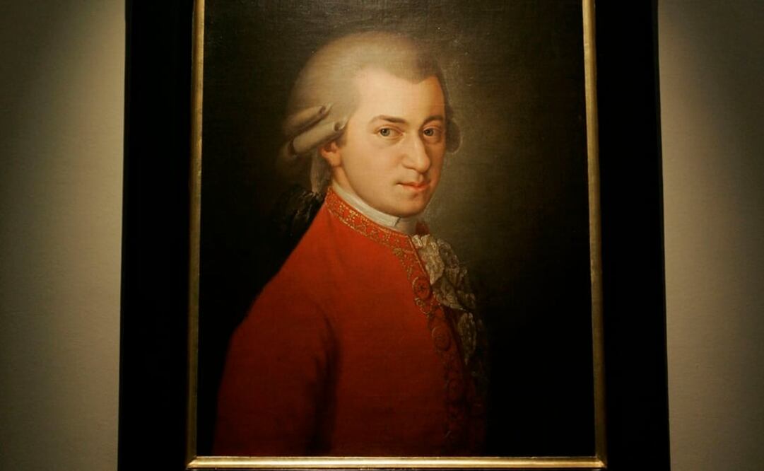 Pintura de 1819 de Barbara Kraft que muestra a Wolfgang Amadeus Mozart. La obra fue expuesta en una exhibición en el Vienna's Musikverein, en 2006. Foto: AP /Lilli Strauss, Archivo