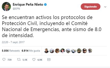 Peña Nieto activa el Comité Nacional de Emergencias