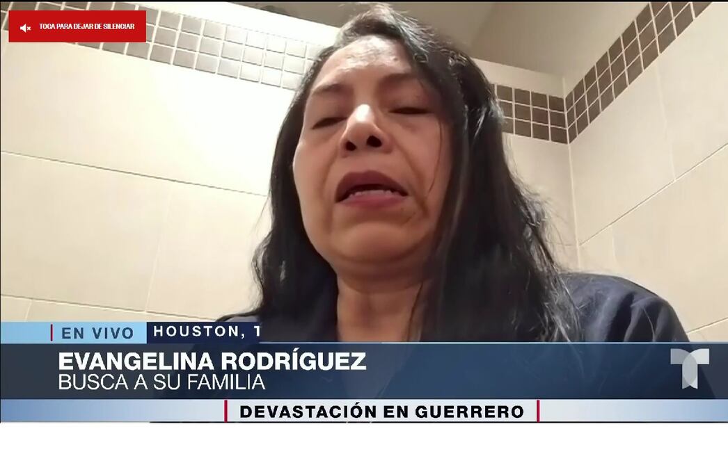 Evangelina Rodríguez, residente de Houston, tiene a su madre y hermanos en Acapulco, pero desde el impacto de Otis no sabe nada de ellos. FOTO: CAPTURA