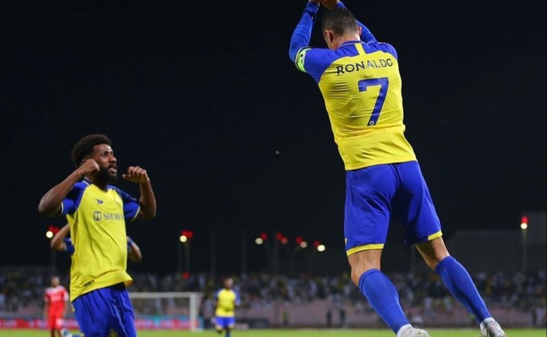 Cristiano Ronaldo festejando en el Estadio Rey Abdul Aziz / Foto: Al Nassr