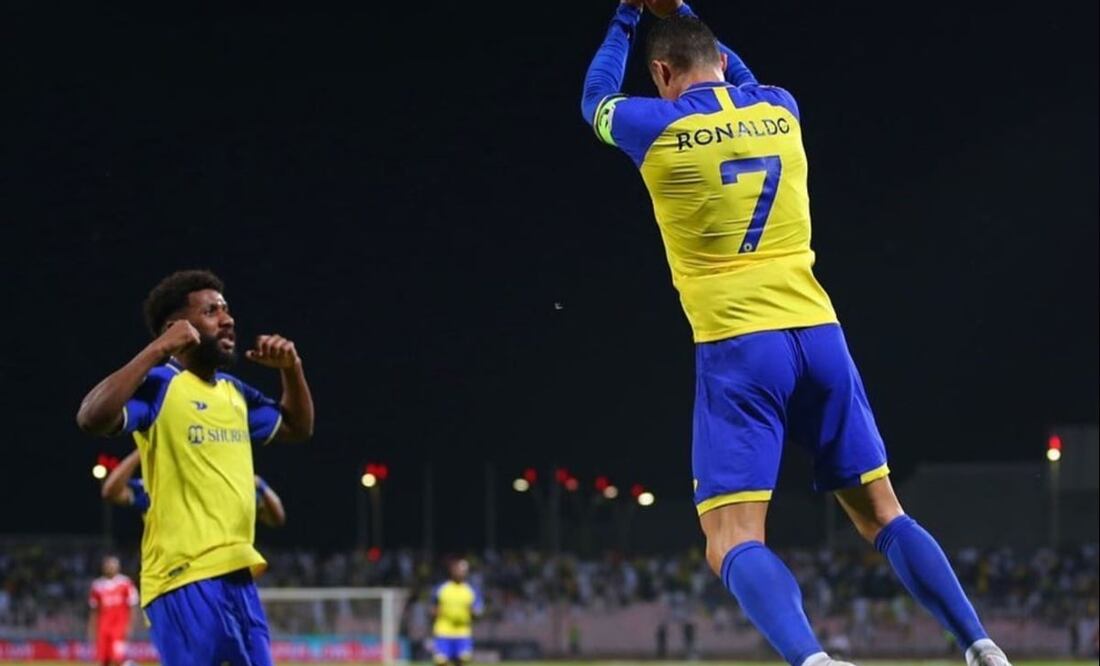 Cristiano Ronaldo festejando en el Estadio Rey Abdul Aziz / Foto: Al Nassr